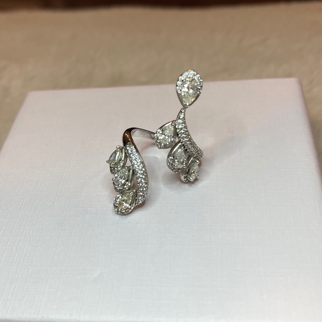 Skydiamond Sterling Silver Adjustable Ring